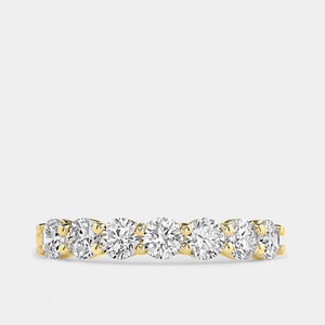 Gilded 1 Carat Lab-Grown Diamond Seven-Stone Classic Band