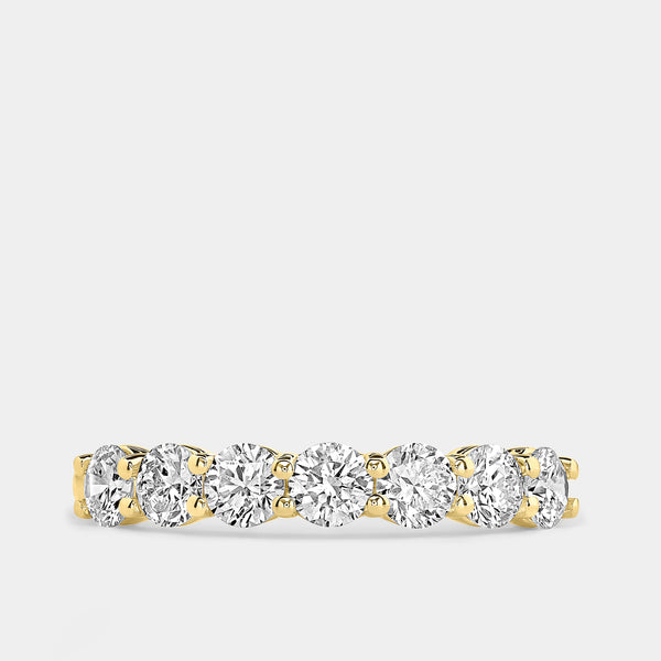 Gilded 1 Carat Lab-Grown Diamond Seven-Stone Classic Band