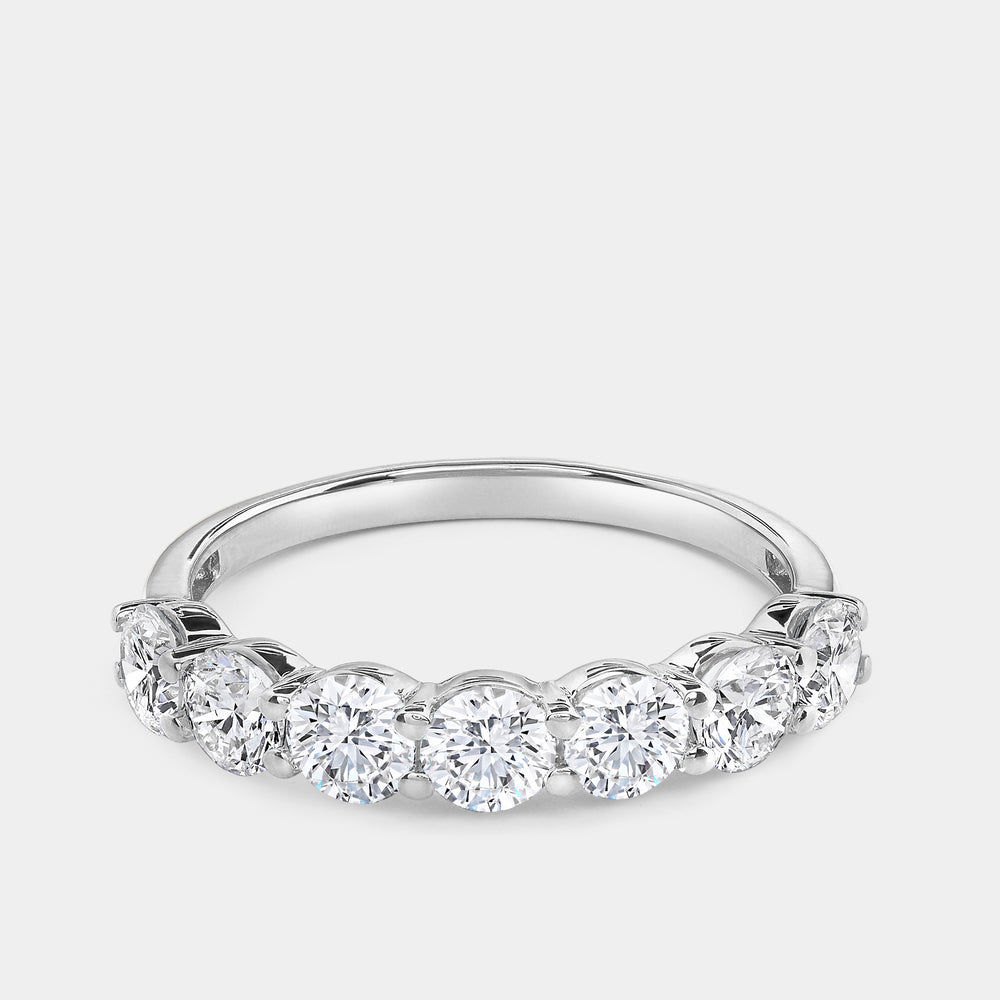Gilded 1 and 1/2 Carat Lab-Grown Diamond Seven-Stone Classic Band