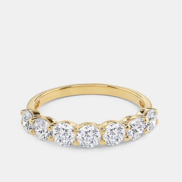 Gilded 1 and 1/2 Carat Lab-Grown Diamond Seven-Stone Classic Band