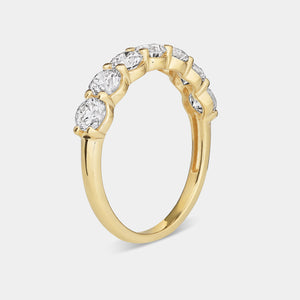 Gilded 1 and 1/2 Carat Lab-Grown Diamond Seven-Stone Classic Band