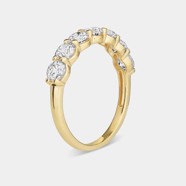 Gilded 1 and 1/2 Carat Lab-Grown Diamond Seven-Stone Classic Band