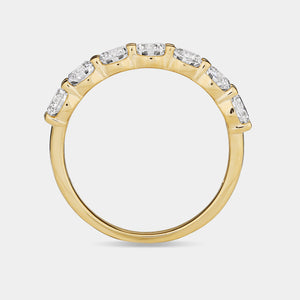 Gilded 1 and 1/2 Carat Lab-Grown Diamond Seven-Stone Classic Band