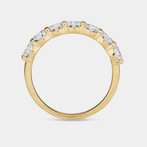 Gilded 1 and 1/2 Carat Lab-Grown Diamond Seven-Stone Classic Band