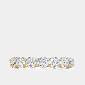 Gilded 1 and 1/2 Carat Lab-Grown Diamond Seven-Stone Classic Band