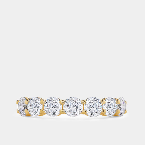 Gilded 1 and 1/2 Carat Lab-Grown Diamond Seven-Stone Classic Band
