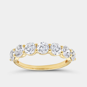 Gilded 2 Carat Lab-Grown Diamond Seven-Stone Classic Band