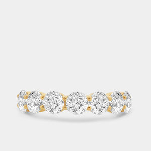 Gilded 2 and 1/2 Carat Lab-Grown Diamond Seven-Stone Classic Band