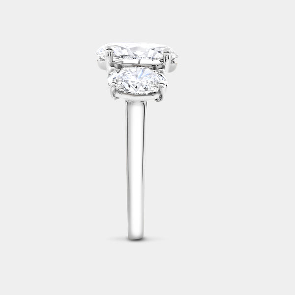5 Carat Lab-Grown Diamond Oval-Shaped Three-Stone Ring — GILDED New York