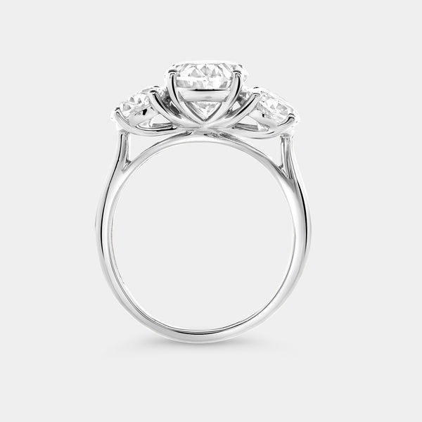 5 Carat Lab-Grown Diamond Oval-Shaped Three-Stone Ring — GILDED New York