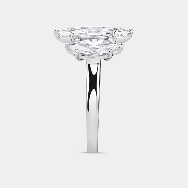 5 Carat Lab-Grown Diamond Marquise-Shaped Three-Stone Ring — GILDED New York