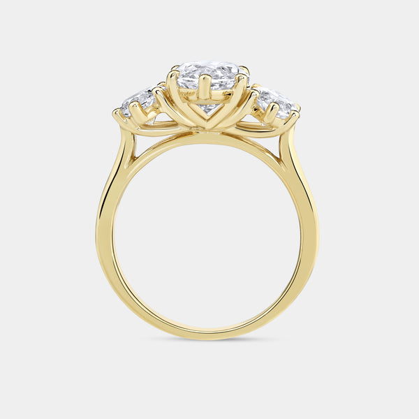 5 Carat Lab-Grown Diamond Marquise-Shaped Three-Stone Ring — GILDED New York