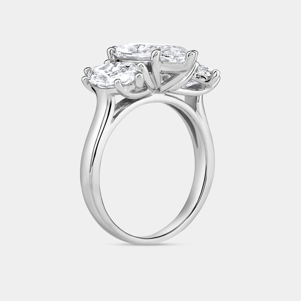 5 Carat Lab-Grown Diamond Marquise-Shaped Three-Stone Ring — GILDED New York