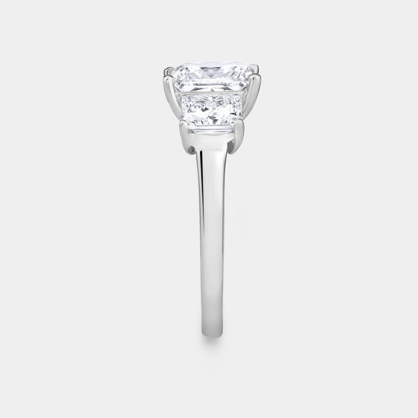 5 Carat Lab-Grown Diamond Princess-Cut Three-Stone Ring — GILDED New York