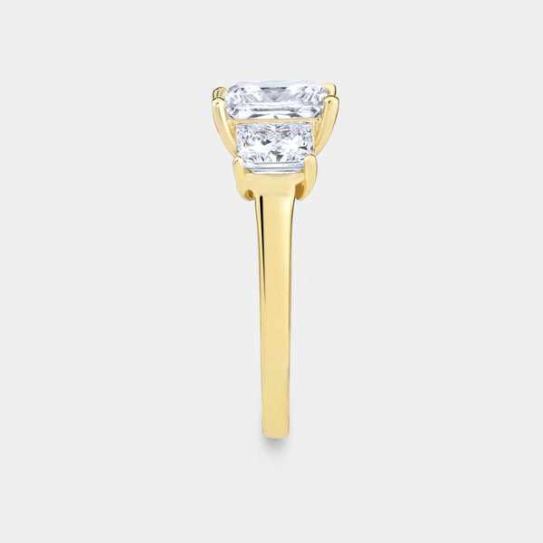5 Carat Lab-Grown Diamond Princess-Cut Three-Stone Ring — GILDED New York