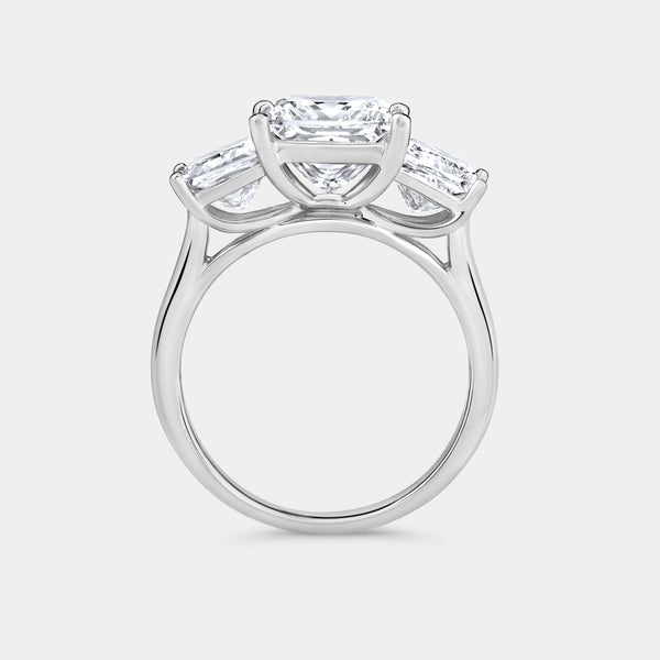 5 Carat Lab-Grown Diamond Princess-Cut Three-Stone Ring — GILDED New York