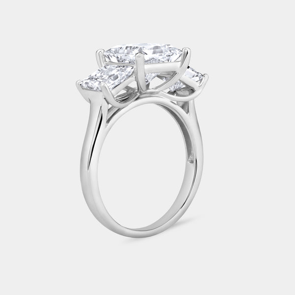 5 Carat Lab-Grown Diamond Princess-Cut Three-Stone Ring — GILDED New York