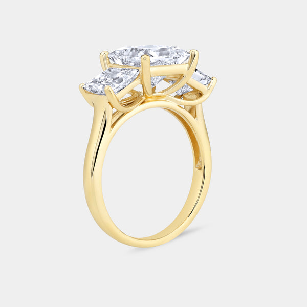 5 Carat Lab-Grown Diamond Princess-Cut Three-Stone Ring — GILDED New York
