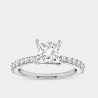2 Carat Lab-Grown Diamond Princess-Cut Solitaire Plus Engagement Ring with a Classic Shank — GILDED New York