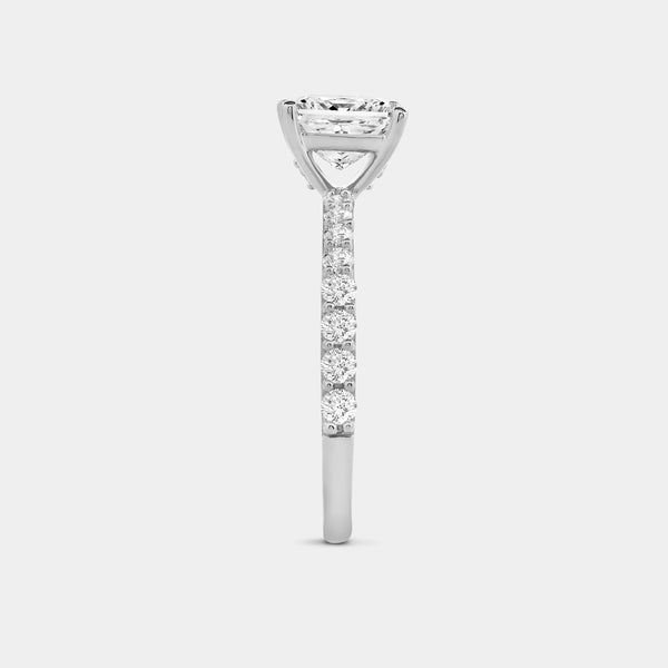 Gilded 2 Carat Lab-Grown Diamond Princess-Cut Solitaire Plus Engagement Ring with a Classic Shank