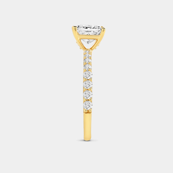 2 Carat Lab-Grown Diamond Princess-Cut Solitaire Plus Engagement Ring with a Classic Shank — GILDED New York