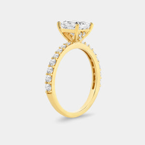 Gilded 2 Carat Lab-Grown Diamond Princess-Cut Solitaire Plus Engagement Ring with a Classic Shank