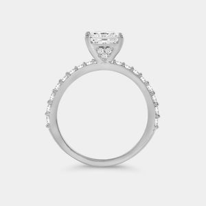 Gilded 2 Carat Lab-Grown Diamond Princess-Cut Solitaire Plus Engagement Ring with a Classic Shank