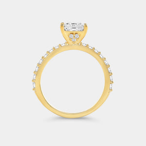 Gilded 2 Carat Lab-Grown Diamond Princess-Cut Solitaire Plus Engagement Ring with a Classic Shank