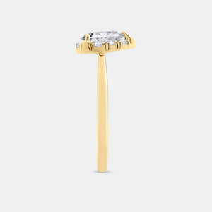 Gilded 1 Carat Lab-Grown Diamond Pear-Shaped Hidden Halo Engagement Ring