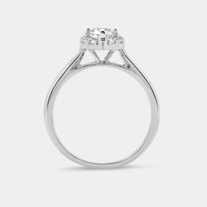 Gilded 1 Carat Lab-Grown Diamond Pear-Shaped Hidden Halo Engagement Ring