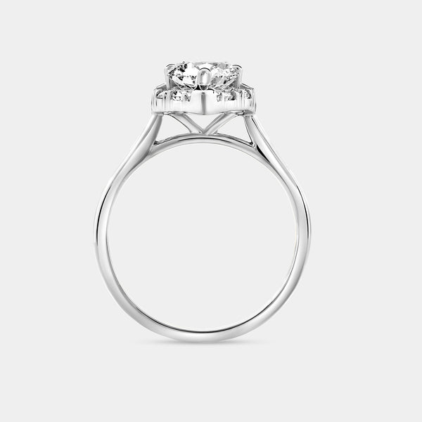 2 Carat Lab-Grown Diamond Pear-Shaped Hidden Halo Engagement Ring — GILDED New York