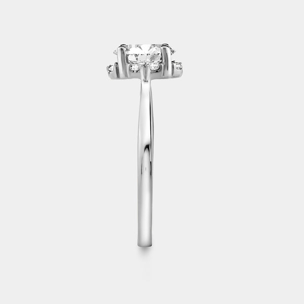 1 Carat Lab-Grown Diamond Oval-Shaped Hidden Halo Engagement Ring — GILDED New York