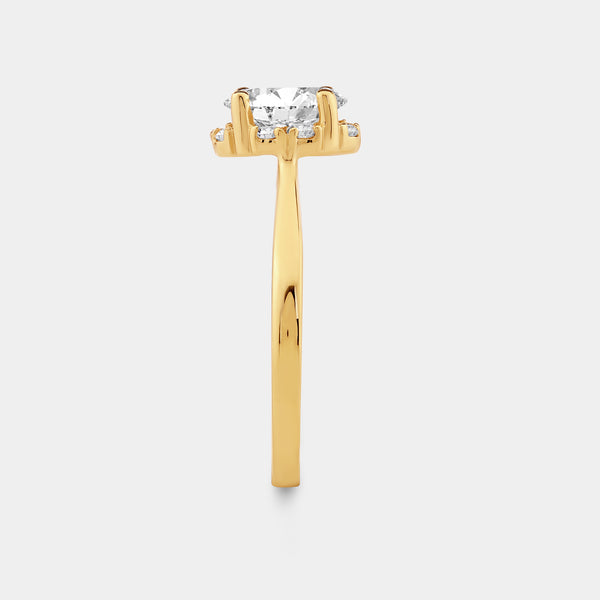 1 Carat Lab-Grown Diamond Oval-Shaped Hidden Halo Engagement Ring — GILDED New York
