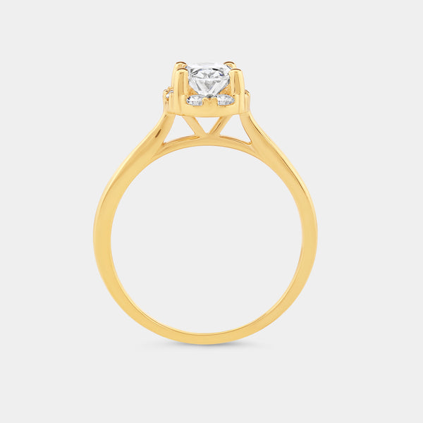 1 Carat Lab-Grown Diamond Oval-Shaped Hidden Halo Engagement Ring — GILDED New York