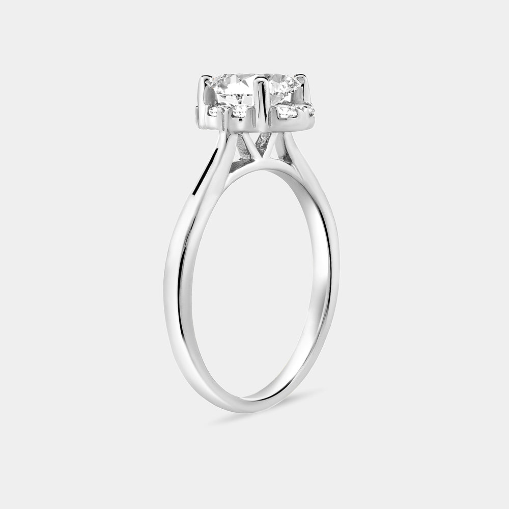 Gilded 1 Carat Lab-Grown Diamond Oval-Shaped Hidden Halo Engagement Ring