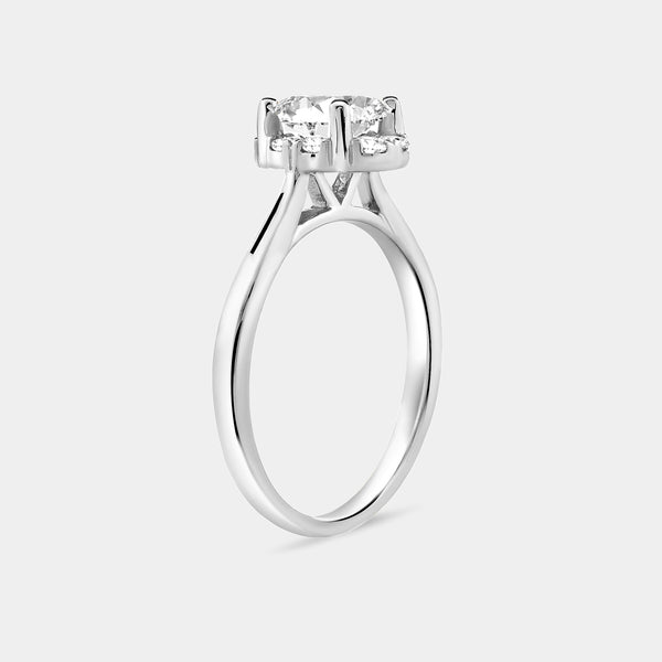 1 Carat Lab-Grown Diamond Oval-Shaped Hidden Halo Engagement Ring — GILDED New York