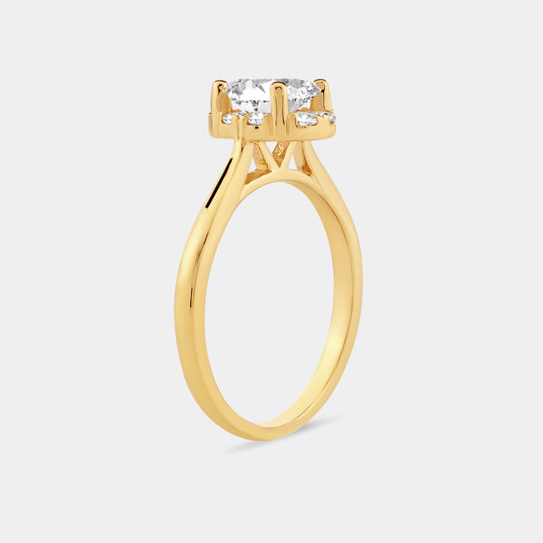 1 Carat Lab-Grown Diamond Oval-Shaped Hidden Halo Engagement Ring — GILDED New York