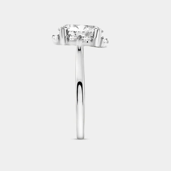 2 Carat Lab-Grown Diamond Oval-Shaped Hidden Halo Engagement Ring — GILDED New York