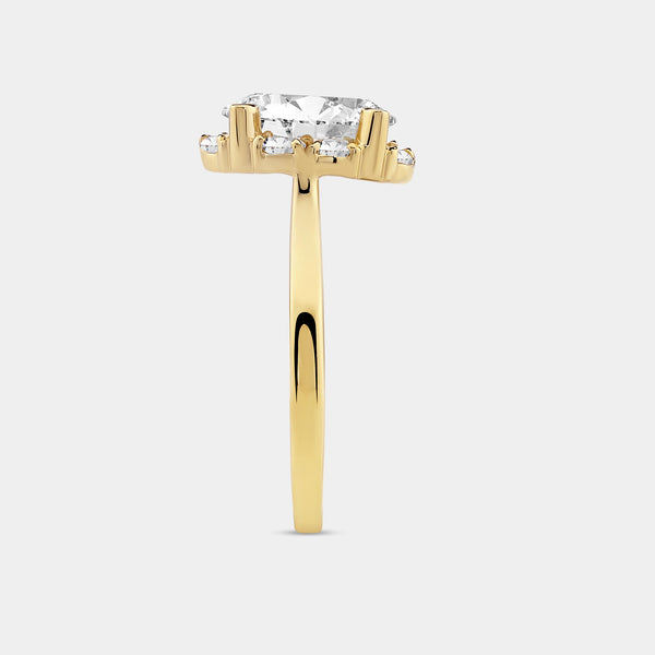 2 Carat Lab-Grown Diamond Oval-Shaped Hidden Halo Engagement Ring — GILDED New York