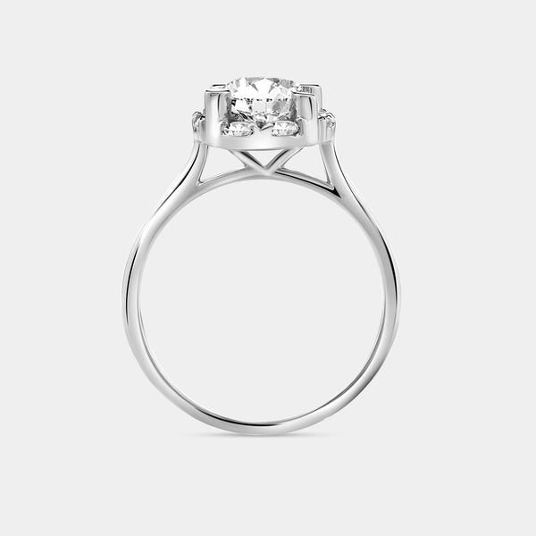 2 Carat Lab-Grown Diamond Oval-Shaped Hidden Halo Engagement Ring — GILDED New York