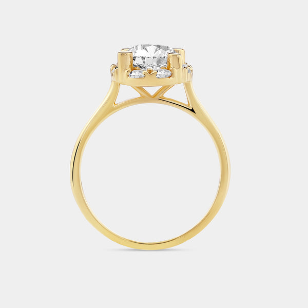 2 Carat Lab-Grown Diamond Oval-Shaped Hidden Halo Engagement Ring — GILDED New York