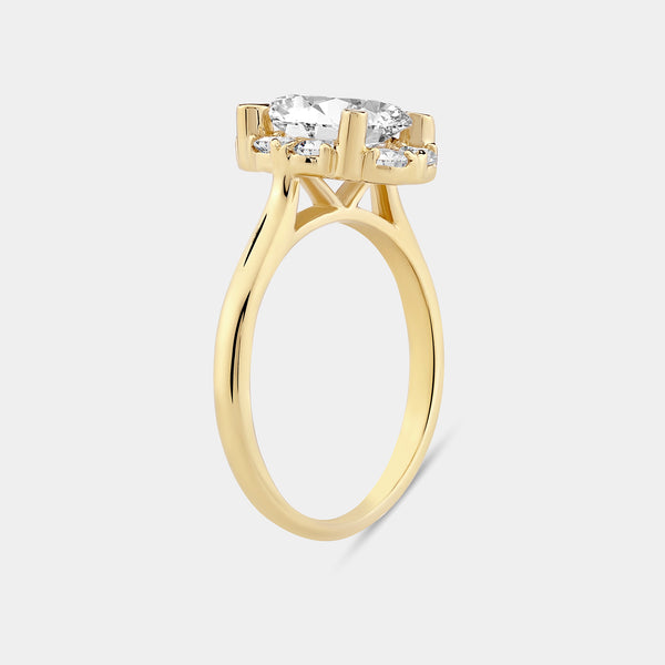 2 Carat Lab-Grown Diamond Oval-Shaped Hidden Halo Engagement Ring — GILDED New York