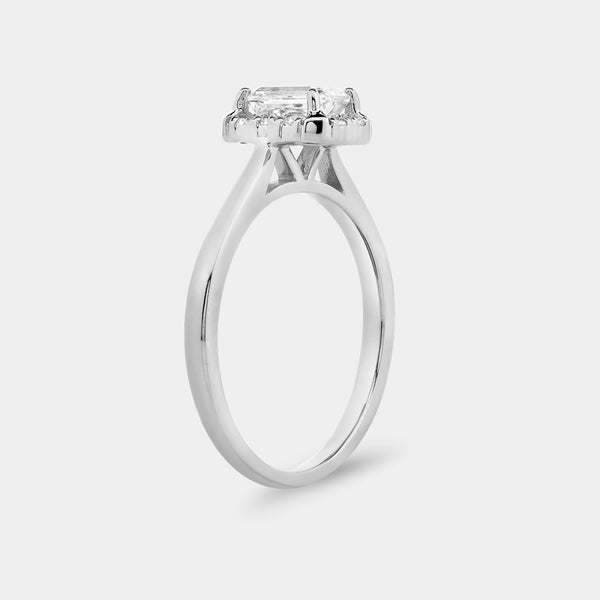 1 Carat Lab-Grown Diamond Emerald-Cut Hidden Halo Engagement Ring — GILDED New York