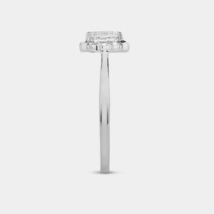 Gilded 1 Carat Lab-Grown Diamond Emerald-Cut Hidden Halo Engagement Ring