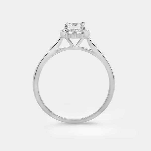 1 Carat Lab-Grown Diamond Emerald-Cut Hidden Halo Engagement Ring — GILDED New York