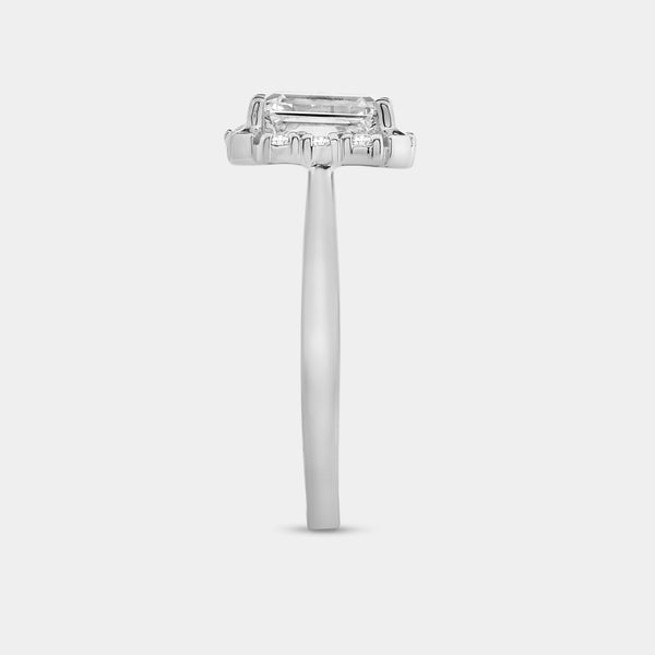 1 and 3/4 Carat Lab-Grown Diamond Emerald-Cut Hidden Halo Engagement Ring — GILDED New York