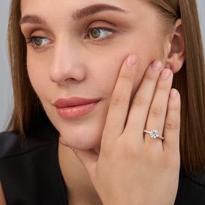 Gilded 2 Carat Lab-Grown Diamond Solitaire Plus Engagement Ring with a Classic Shank