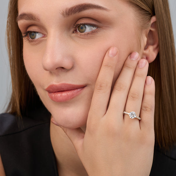 2 Carat Lab-Grown Diamond Solitaire Plus Engagement Ring with a Classic Shank — GILDED New York