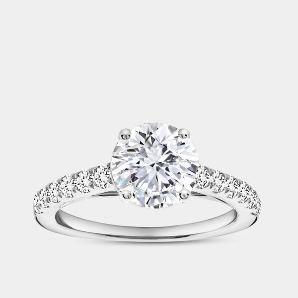 2 Carat Lab-Grown Diamond Solitaire Plus Engagement Ring with a Classic Shank — GILDED New York