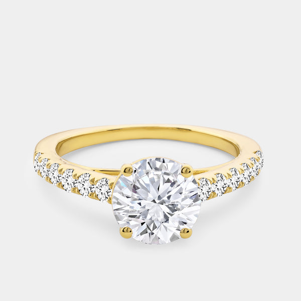 2 Carat Lab-Grown Diamond Solitaire Plus Engagement Ring with a Classic Shank — GILDED New York